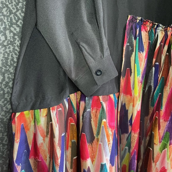 Funky artsy black multicolor dress Audience New York - Picture 7 of 9